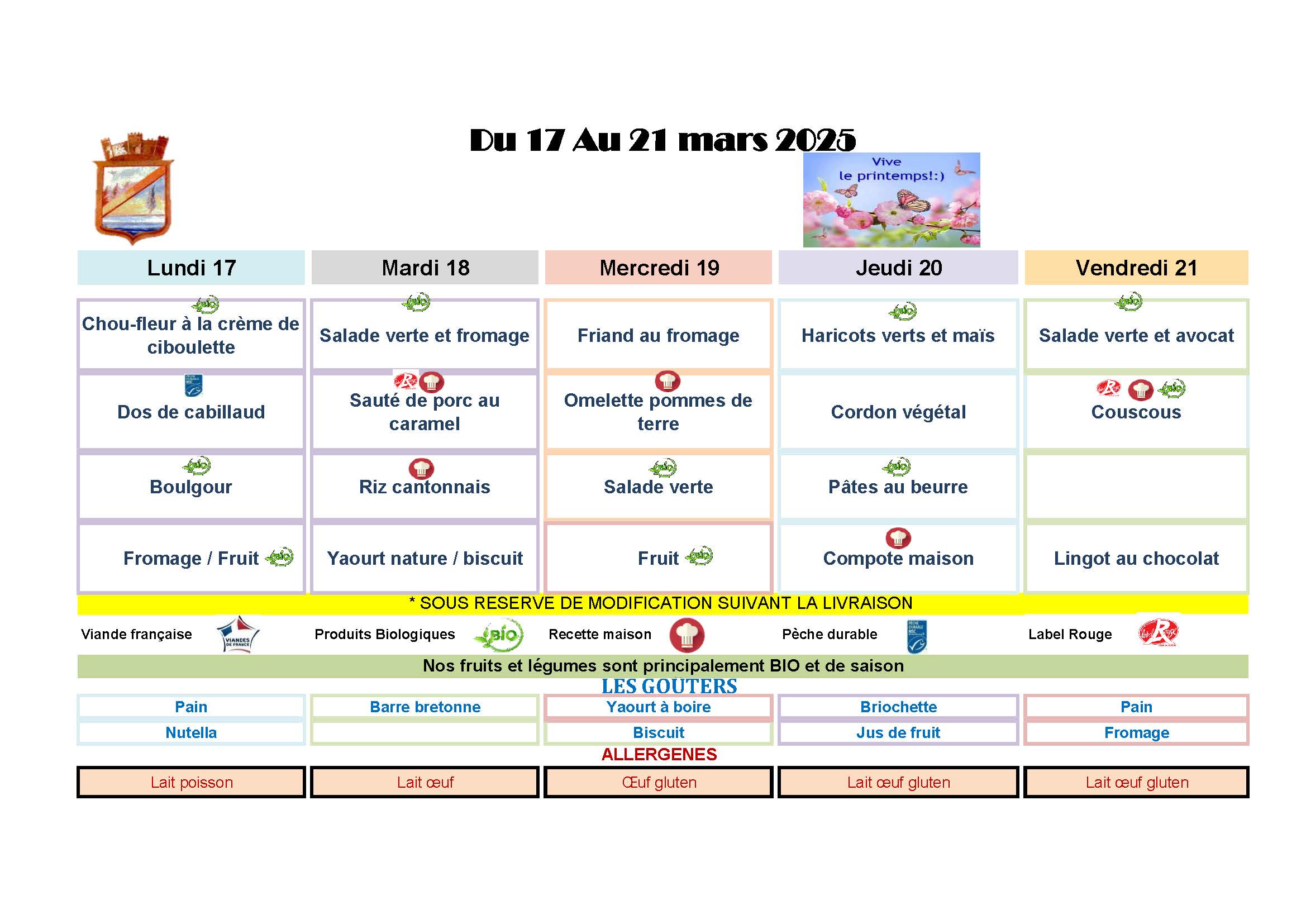 2025 03 17 Menus Ecoles
