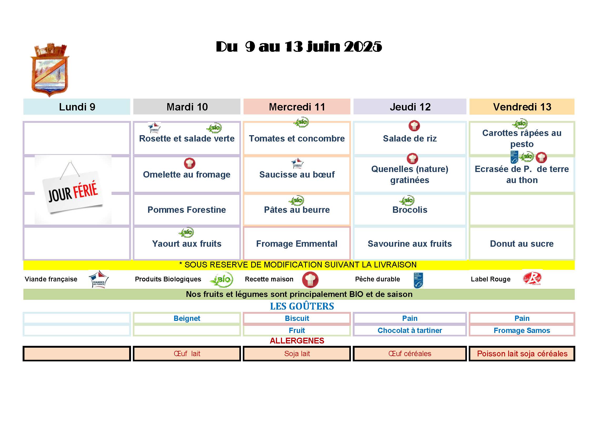 2025 06 09 Menus Ecoles