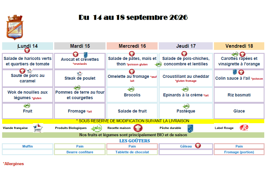 2026 09 14 Menus Ecoles